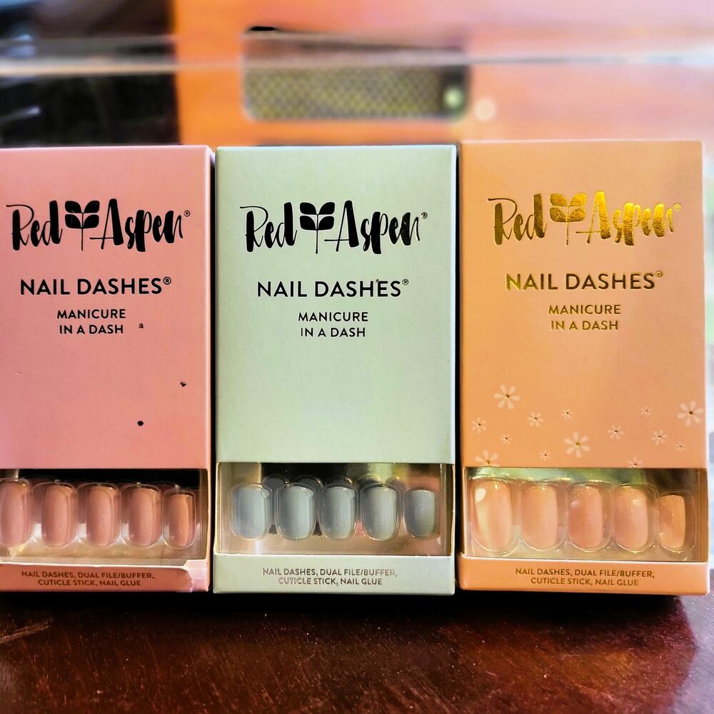 3 sets of Red Aspen Nails: Medium Pastels (lavender, pink, blue)